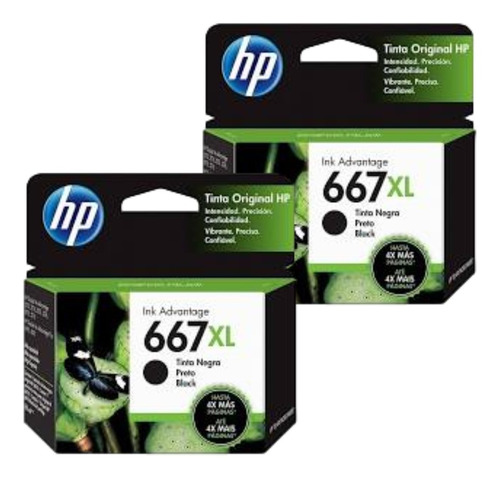 Pack X2 Hp 667xl Original Negro 1275 2775 2778 2336 4175