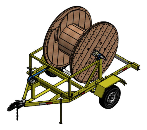 Projeto Reboque Carretinha Para Bobinas Fibra Ótica Fio Tele