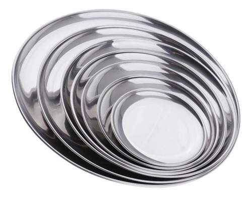 2 Set De Platos Modernos De Acero Inoxidable 14cm 2 Piezas
