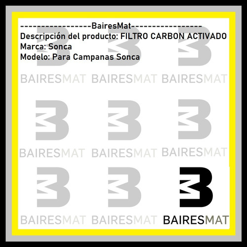 Imagen 2 de 4 de Filtro Carbon Activado Para Campana Sonca Sin Salida