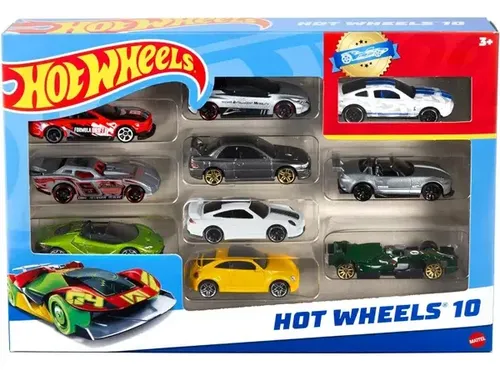 Kit 10 Carrinhos Hot Wheels 54886 Sortidos Coloridos Mattel