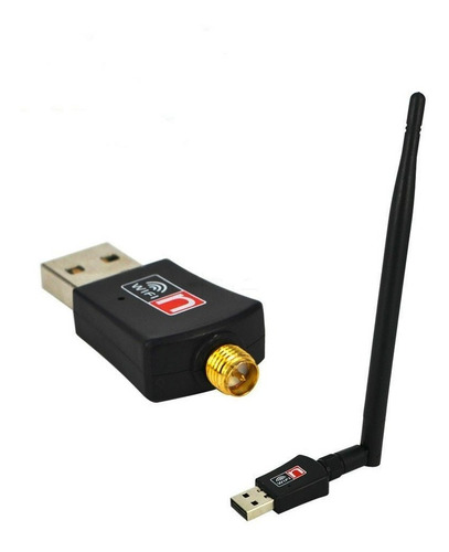 Adaptador Wifi Usb 600mbps Antena Corta Omnidireccional 2dbi