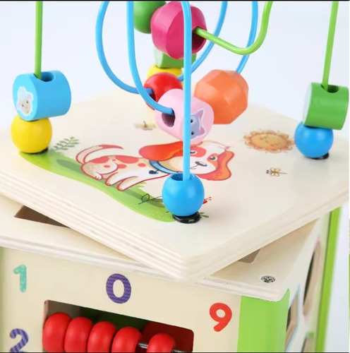 Cubo Circuito Multifuncional Encaje 5 En 1 De Madera -347