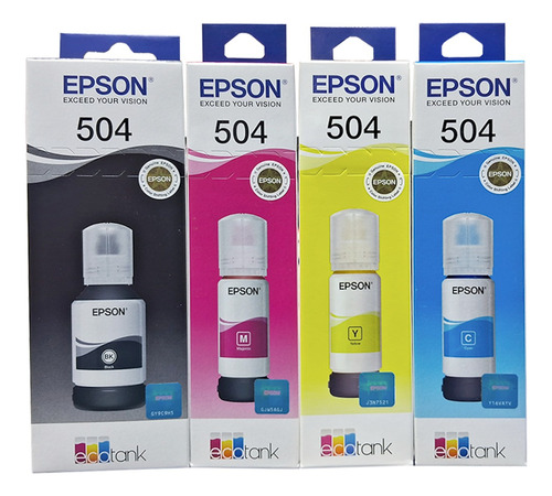 Kit De Tinta Epson T504 Para L4160, L4260, L6270, L14150 