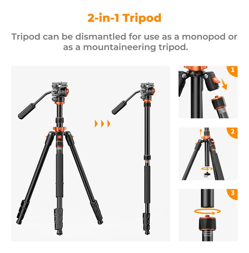 Tripode K&f Concept Kf09.136 - K234a7+fh-03