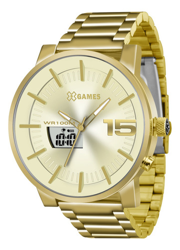 Relógio X-games Masculino Anadigi Xmgsa001 C2kx Dourado