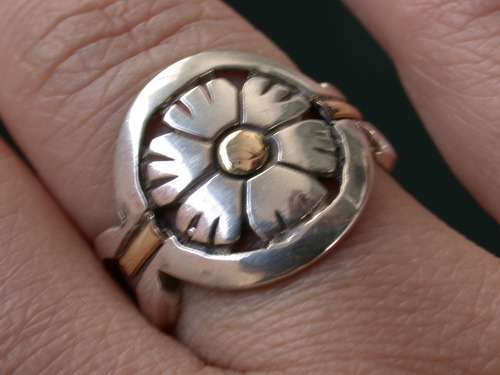 Luli Anillo  Plata 925 Oro Flor De La Vida , Calado