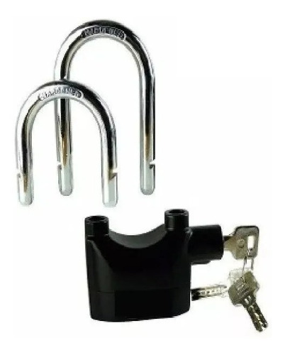 Imagen 3 de 4 de Candado Con Alarma Doble Aro Para Motos Scooter Rejas