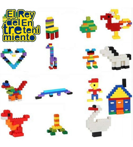 Imagen 7 de 7 de Juego 1000 Bloques Ladrillos De Encastre Calidad - El Rey