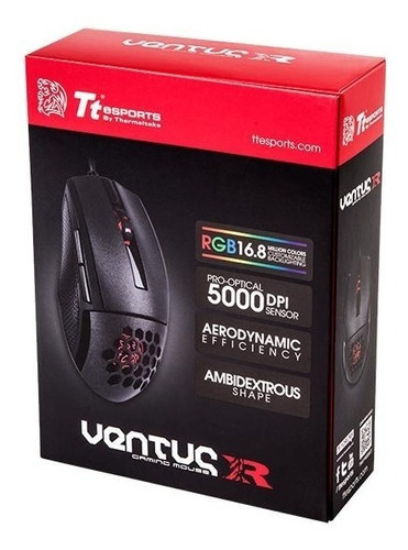 Mouse Gamer Tt Esports Ventus R 5000 Dpi Thermaltake Rgb Color Negro