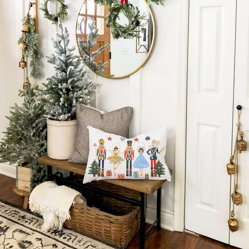 Fundas De Almohada De Navidad De 12 X 20 Pulgadas, Casc...