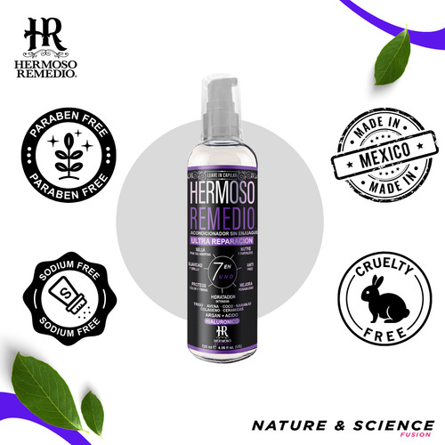 Leave In Capilar Acondicionador Sin Enjuague Tratamiento Cabello Maltratado Dañado 120 ml Hermoso Remedio ®