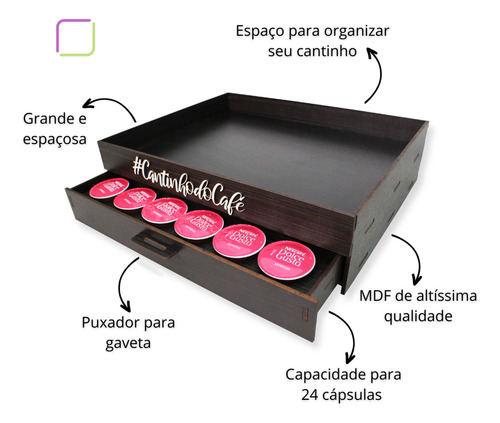 Bandeja Porta Cápsulas De Café Compatível Com Capsulas Dolce Gusto Suporte Cafeteira Cantinho Do Cafe Bandeja Organizadora Em Mdf Premium Decorativa Box Fan
