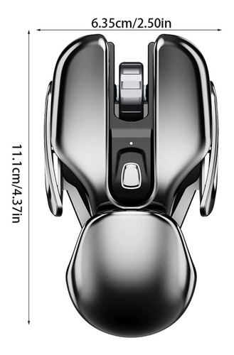 Imagen 2 de 5 de Mouse Gamer Inalambrico Silencioso Metalico Px2 2.4g