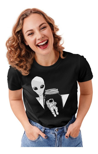 Blusa Negra D Astronautas/nave Espacial D Moda Para Gorditas