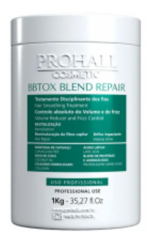 Prohall Bbtox Sem Formol Blend Repair 1000g Original