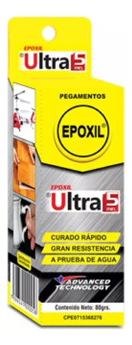 Soldadura Pega Epoxica Ultra 5 Minutos Secado Rapido 80 Gr