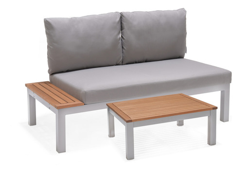 Sala Exterior De Jardin Modular Barcelona Aluminio Y Madera Estructura Gris