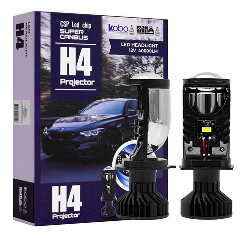 Kit Foco Led Luz Canbus H4 Lupa Proyector Premium Alta Baja