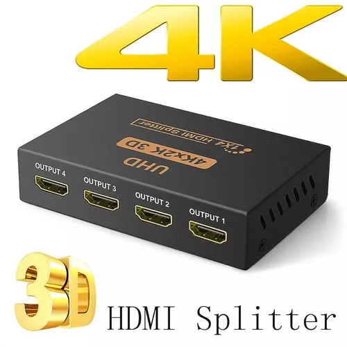 Multiplicador Splitter Hdmi, 1 Entrada X 4 Salidas, 1080p 3d