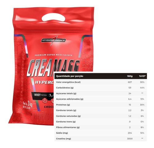 Creamass Hipercalórico Pouch Chocolate 3kg Integralmédica Chocolate