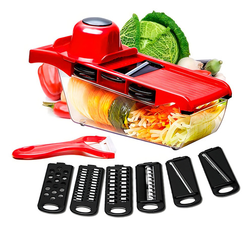 Mandolina Manual Com Lâminas Para Cortar E Fatiar Alimentos