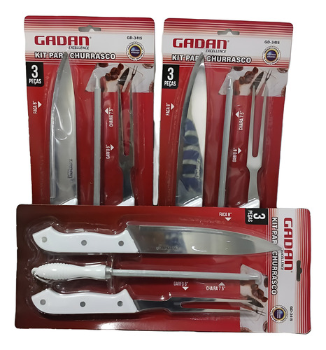 Kit Churrasco Gadan 3 Peças Linha Churrasco