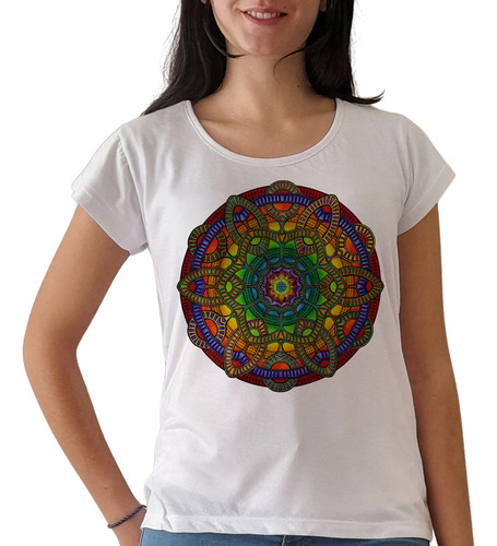 Remera Mandala Mujer Yoga Meditación 13 Purple Chick