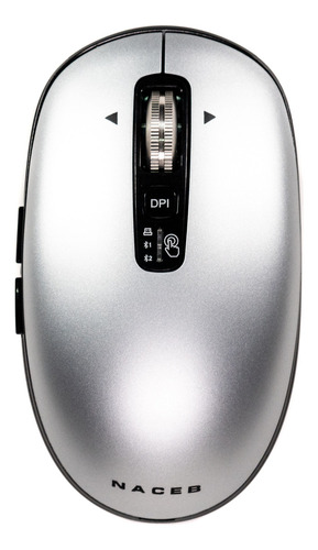Mouse Naceb Óptico Ls1 Inalámbrico Bluetooth 3.200dpi Gris Gris