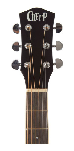 Imagen 4 de 7 de Guitarra Acústica Creep Negra Cuerdas Acero Mf125b Con Funda