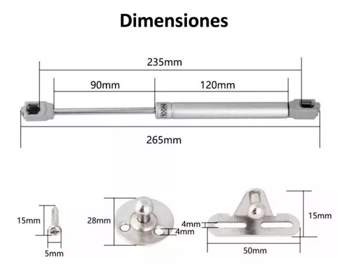 Piston De Gas Amortiguador Puerta Alacena Cocina Gabinete