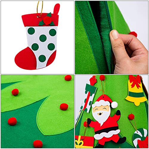 Árbol De Navidad De Fieltro Pared 3d Adornos Colgantes...
