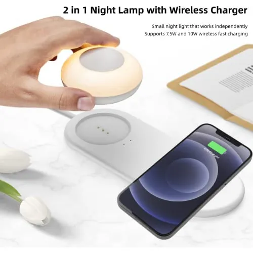 Lámpara De Noche Led, Lámpara De Mesa Carga Inalámbr...