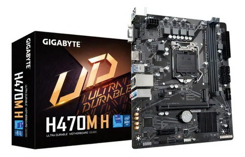 Placa-mãe Gigabyte H470m H Intel LGA1200 10ma e 11va Nvme Black