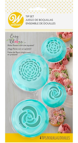 Juego De 4 Duyas Rusas  Wilton - 2 Diseños De Flores