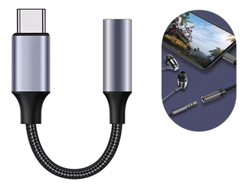 Adaptador Usb 3.1 Tipo-c A Micrófono Audifono Auxiliar 3.5