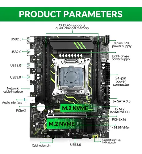Kit De Placa-mãe X99 D4, Chipset C612 Com Cpu Xeon E5 2680 V