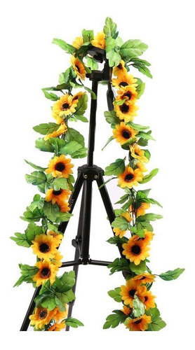 3 Guías De Girasoles Artificiales Decoración Hogareña 2.5 M