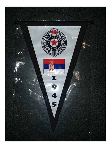 Banderin Triangular 37x24 Cm Serbia Fk Partizan Belgrado