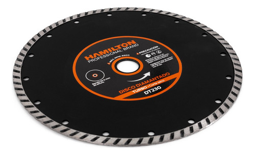 Disco Diamantado Turbo Corte Seco 230mm Hamilton Dt230 Color Negro