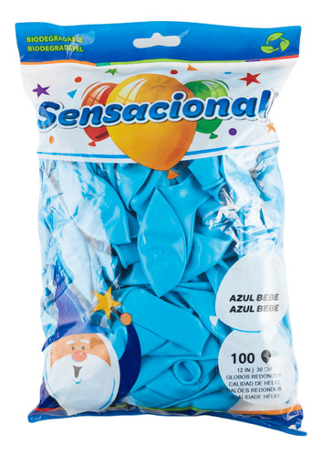 Globos Estandar 100 Piezas No 12 Azul Baby Sensacional
