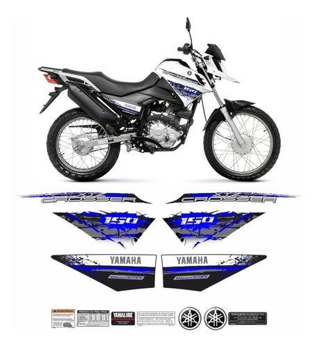 Kit Adesivo Faixa Emblema Modelo Yamaha Xtz Crosser 150 2014 Cor CROSSER 150 2014 BRANCA