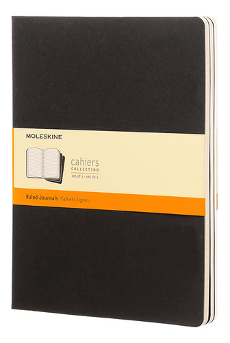 Moleskine Libretas Cahier. Set De 3 / Grande / Negro