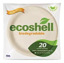 Comprar Platos Desechables Ecoshell Biodegradables Chicos 20 Platos