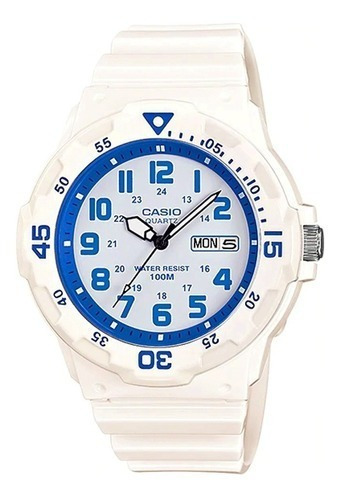 Reloj Para Hombre Casio Mrw-200hc-7b2v Blanco Color del bisel Celeste Color del fondo Negro