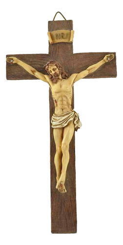 Crucifijo De Resina De Jesucristo En El Soporte De Cruz Para