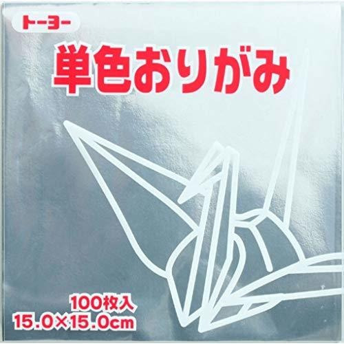 Toyo Papel De Origami Solo Color - Plata - 15 Cm, 100 Hojas.