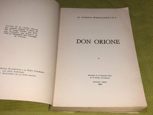 Don Orione - Sac. Domingo Sparpaglione F. D. P.