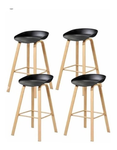 Pack 4 Pisos De Bar Taburete Estilo Nórdico