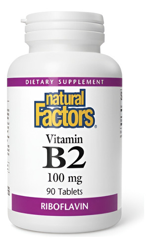 B2 Riboflavina 100 Mg Natural Factors Sin Sabor